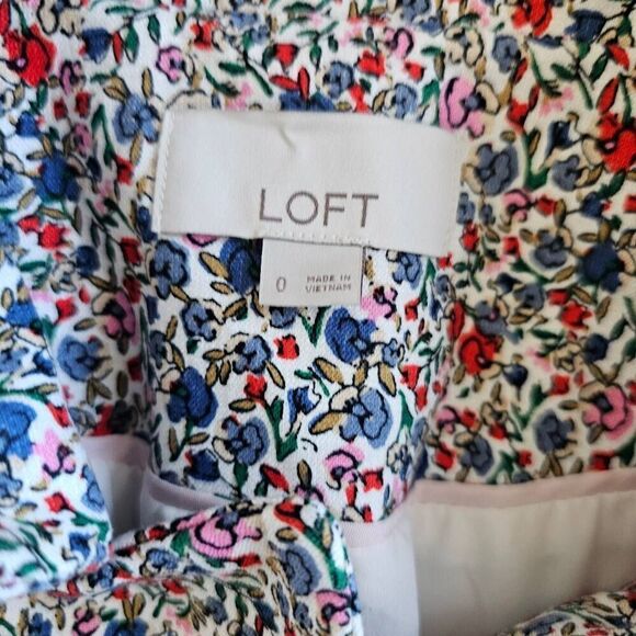 Loft womens Sz 0 multicolor floral blazer jacket - Picture 7 of 8